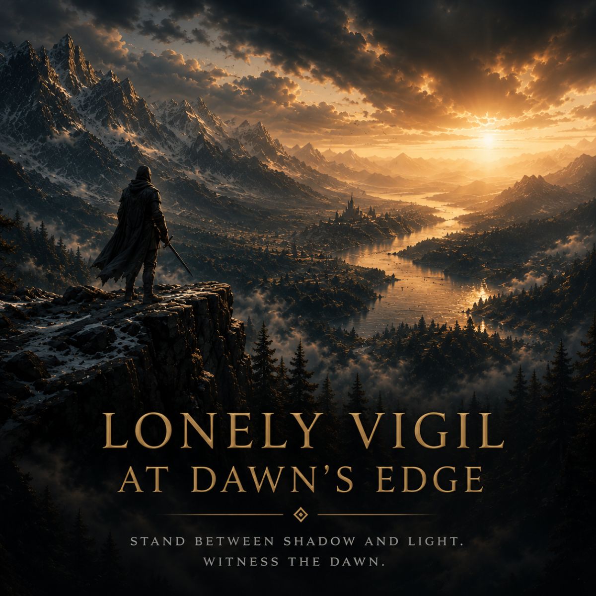 Lonely vigil at dawn's edge