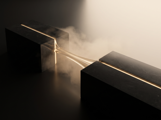 x402 Paid API Implementation — gold light channels between dark geometric forms