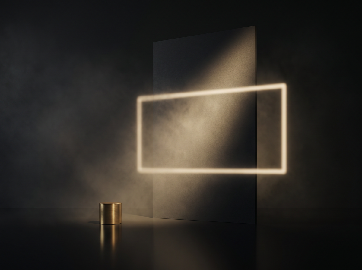 Video Ads and Short-Form Promo Videos — an upright dark panel lit by a gold beam
